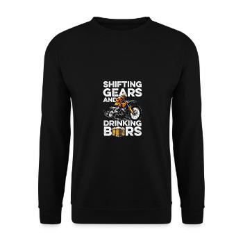 Shifting Gears And Drinking Beers Motocross Dirt B - Unisex Pullover - Schwarz - Vorne - Alina (178cm) & Michal (187cm)