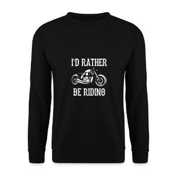 I'd Rather Be Riding Motorcycle Rider Motorcyclist - Unisex Pullover - Schwarz - Vorne - Alina (178cm) & Michal (187cm)