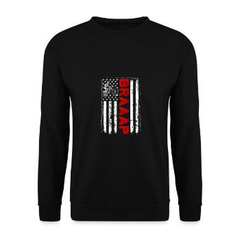 Retro Graphic Motorcycle Rider Motorcyclist Biker - Unisex Pullover - Schwarz - Vorne - Alina (178cm) & Michal (187cm)