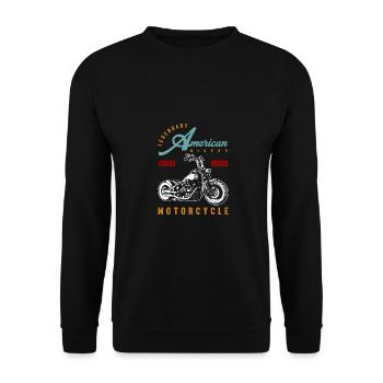Legendary American Riders Ride Live Motorcycle Rid - Unisex Pullover - Schwarz - Vorne - Alina (178cm) & Michal (187cm)