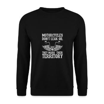 Motorcycles Don't Leak Oil They Mark Their Territo - Unisex Pullover - Schwarz - Vorne - Alina (178cm) & Michal (187cm)
