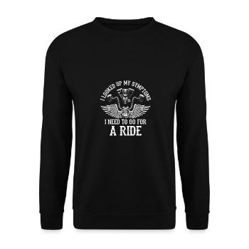 I Looked My Symptoms I Need To Go For A Ride Biker - Unisex Pullover - Schwarz - Vorne - Alina (178cm) & Michal (187cm)