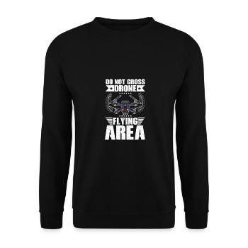 Do Not Cross Drone Flying Area Drone Pilot Quadcop - Unisex Sweatshirt - black - Front - Alina (178cm) & Michal (187cm)