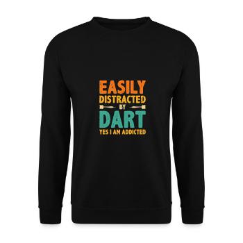 Easily Distracted By Dart Yes I'm Addicted Dart Pl - Unisex Sweatshirt - black - Front - Alina (178cm) & Michal (187cm)
