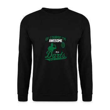 Of Course I'm Awesome I'm A Darts Dad Dart Player - Unisex Sweatshirt - black - Front - Alina (178cm) & Michal (187cm)