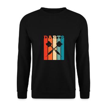 Retro Graphic Dart Player Darts Dartboard Bullseye - Unisex Sweatshirt - black - Front - Alina (178cm) & Michal (187cm)
