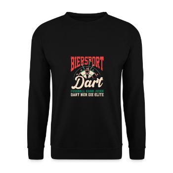 Biersport Dart Fußball Kann Jeder Dart Nur Die Eli - Unisex Pullover - Schwarz - Vorne - Alina (178cm) & Michal (187cm)
