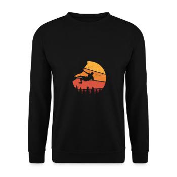 Retro Graphic Climbing Bouldering Rock Climber Mou - Unisex Sweatshirt - black - Front - Alina (178cm) & Michal (187cm)