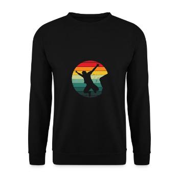Retro Graphic Cliff Diver Cliff Diving Tombstoning - Unisex Sweatshirt - black - Front - Alina (178cm) & Michal (187cm)