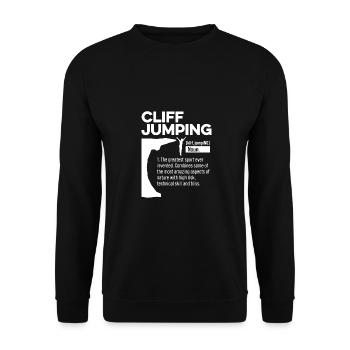 Cliff Jumping Noun Definition Tombstoning Cliff Di - Unisex Sweatshirt - black - Front - Alina (178cm) & Michal (187cm)