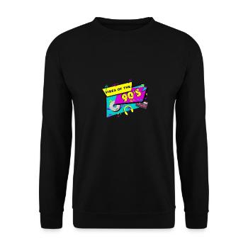90s vibes - Unisex Sweatshirt - black - Front - Alina (178cm) & Michal (187cm)
