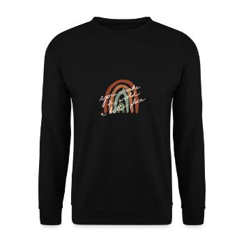You make the world a better place - Unisex Pullover - Schwarz - Vorne - Alina (178cm) & Michal (187cm)