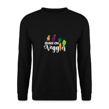 I will be with vegetable farms, vegetarian vegan - Unisex Sweatshirt - black - Front - Alina (178cm) & Michal (187cm)