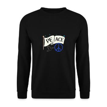Peace Love Peace Symbol for Love Peace - Unisex Sweatshirt - black - Front - Alina (178cm) & Michal (187cm)