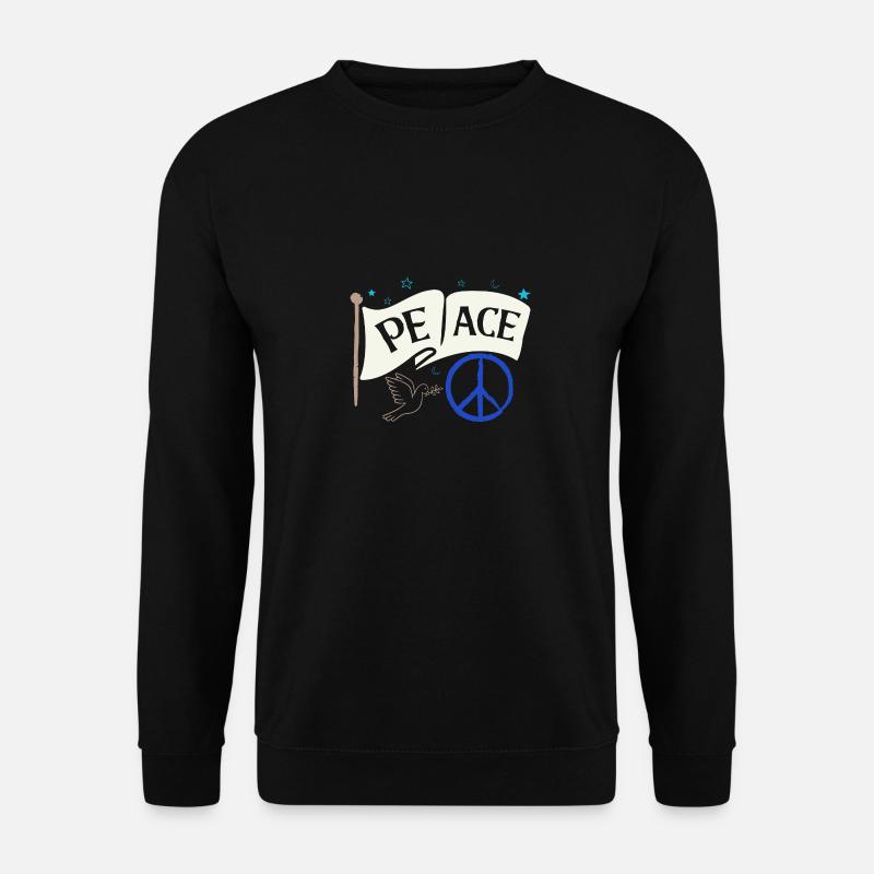 Peace Love Peace Symbol für Liebe Frieden - Unisex Pullover - Schwarz