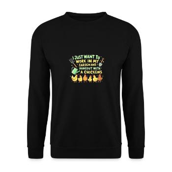 Poules du jardin - Sweat-shirt Unisexe - noir - Devant - Alina (178cm) & Michal (187cm)