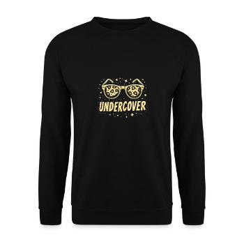 Funny Sunglasses and Undercover Speech Costume - Unisex Sweatshirt - black - Front - Alina (178cm) & Michal (187cm)
