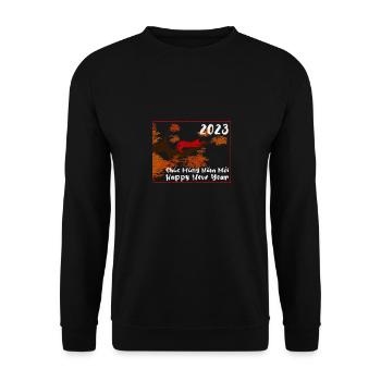 Chat du Nouvel An vietnamien 2023 I Cadeau - Sweat-shirt Unisexe - noir - Devant - Alina (178cm) & Michal (187cm)