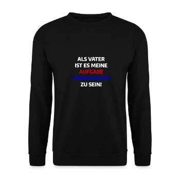 Vater Unangenehm lustiger Spruch - Unisex Pullover - Schwarz - Vorne - Alina (178cm) & Michal (187cm)