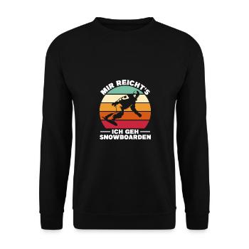Snowboarden Wintersport Snowboarder Geschenk - Unisex Pullover - Schwarz - Vorne - Alina (178cm) & Michal (187cm)