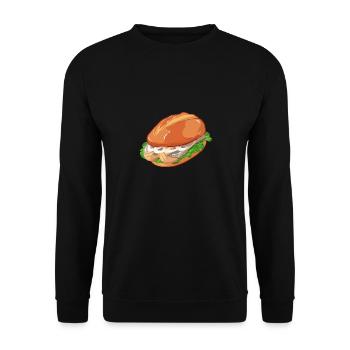 Matjes Brötchen - Unisex Pullover - Schwarz - Vorne - Alina (178cm) & Michal (187cm)
