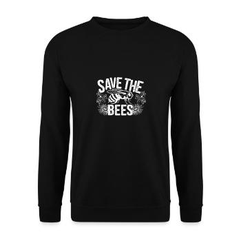 Rettet die Bienen, Save the Bees, Bienenzüchter - Unisex Pullover - Schwarz - Vorne - Alina (178cm) & Michal (187cm)