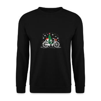 Bicycle Christmas Lights Vintage - Unisex Sweatshirt - black - Front - Alina (178cm) & Michal (187cm)