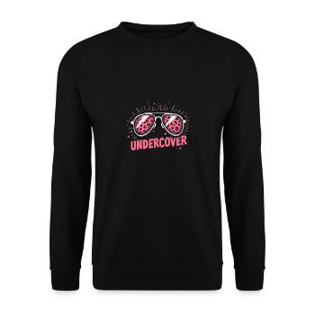 Funny Sunglasses and Undercover Speech Costume - Unisex Sweatshirt - black - Front - Alina (178cm) & Michal (187cm)