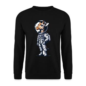 Cute Giraffe Astronaut - Unisex Sweatshirt - black - Front - Alina (178cm) & Michal (187cm)
