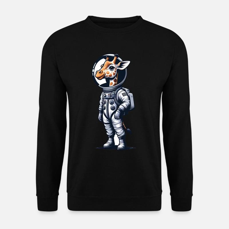 Cute Giraffe Astronaut - Unisex Pullover - Schwarz