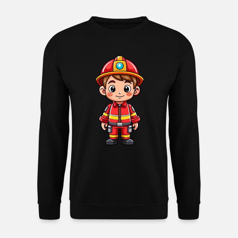Héros en rouge le pompier - Sweat-shirt Unisexe - noir