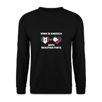 Philippinen Filipina Mexiko Herz DNA I Geschenk - Unisex Pullover - Schwarz - Vorne - Alina (178cm) & Michal (187cm)