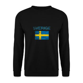Sverige Used Flag Sweden - Unisex Pullover - Schwarz - Vorne - Alina (178cm) & Michal (187cm)
