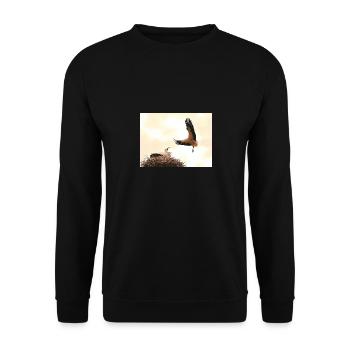 Störche - Unisex Pullover - Schwarz - Vorne - Alina (178cm) & Michal (187cm)