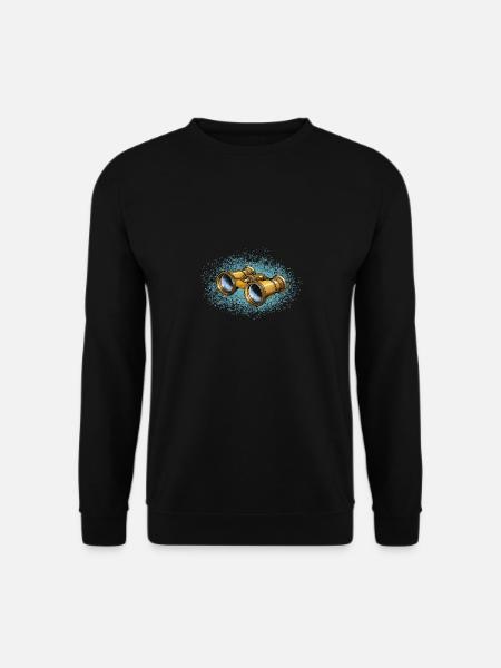 Das antike goldene Fernglas in Retro Design. - Unisex Pullover - Schwarz