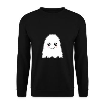 Kawaii Ghost Ghosts Halloween Halloween Costume - Unisex Sweatshirt - black - Front - Alina (178cm) & Michal (187cm)