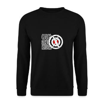 Bogenschießen Bogenschütze zielen und schießen - Unisex Pullover - Schwarz - Vorne - Alina (178cm) & Michal (187cm)