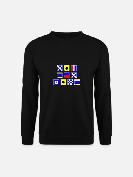 mit dem Wind im Flaggenalphabet - Unisex Pullover - Schwarz