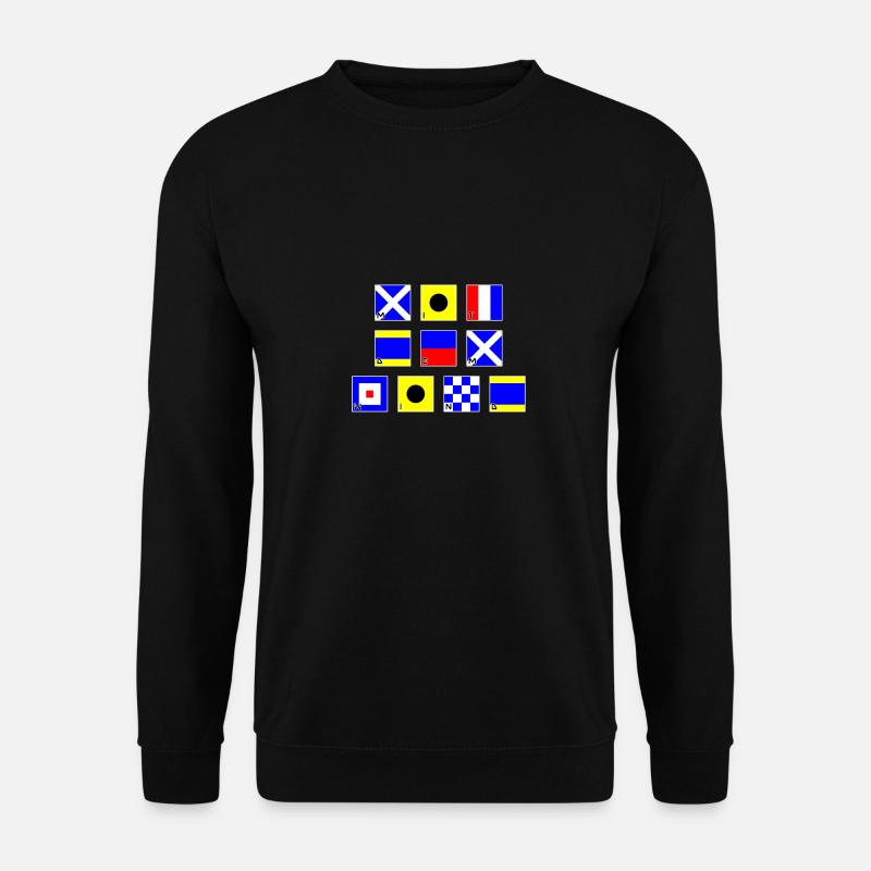 mit dem Wind im Flaggenalphabet - Unisex Pullover - Schwarz