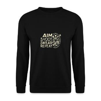 Aim Shot jurer répéter fléchettes cadeau - Sweat-shirt Unisexe - noir - Devant - Alina (178cm) & Michal (187cm)