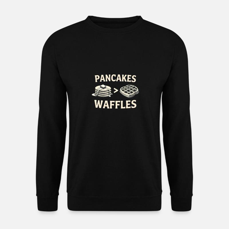 Pfannkuchen über Waffeln - Unisex Pullover - Schwarz