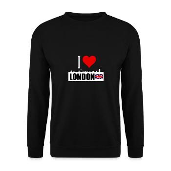 I love london - Unisex Sweatshirt - black - Front - Alina (178cm) & Michal (187cm)