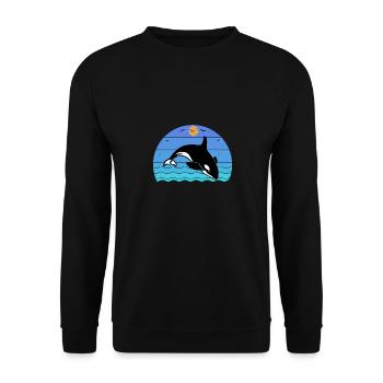 Orque Baleine Océan - Sweat-shirt Unisexe - noir - Devant - Alina (178cm) & Michal (187cm)