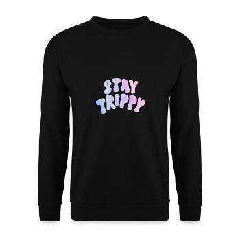 Stay trippy - Unisex Pullover - Schwarz - Vorne - Alina (178cm) & Michal (187cm)