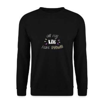all my KIDS have PAWS - Unisex Sweatshirt - black - Front - Alina (178cm) & Michal (187cm)