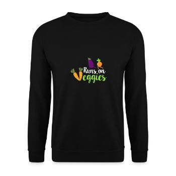 I will be with vegetable farms, vegetarian vegan - Unisex Sweatshirt - black - Front - Alina (178cm) & Michal (187cm)