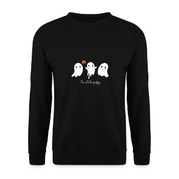 Cute Spooky Halloween Cat Ghost Costume - Unisex Sweatshirt - black - Front - Alina (178cm) & Michal (187cm)