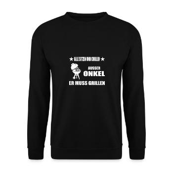 BBQ - Unisex Pullover - Schwarz - Vorne - Alina (178cm) & Michal (187cm)