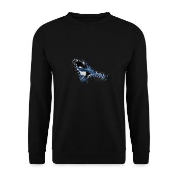 Elster Vogel Vogelfreund Vogelbeobachter - Unisex Pullover - Schwarz - Vorne - Alina (178cm) & Michal (187cm)