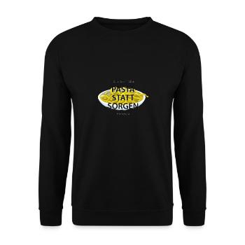 Pasta Statt Sorgen - Unisex Pullover - Schwarz - Vorne - Alina (178cm) & Michal (187cm)